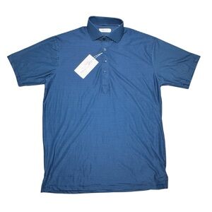 Collars & Co. Firm Dress Collar Polo Shirt Men’s Small Blue Striped Relaxed New